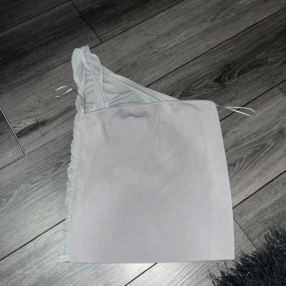 Willow & Root Gray one shoulder tank